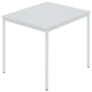 Rechtecktisch, Rundrohr beschichtet, BxT 800 x 800 mm, grau / grau kaiserkraft