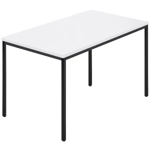 kaiserkraft Mesa retangular, tubo quadrado revestido, LxP 1200 x 800 mm, branco / antracite, Mesa retangular, tubo quadrado revestido, LxP 1200 x 800