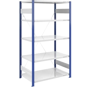 eurokraft pro Steckregal, Bauart leicht, einseitig, HxBxT 2000 x 1000 x 800 mm, blau/grau, Grundregal