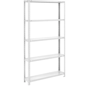 eurokraft pro Schraubregal, Bauart leicht, doppelseitig, HxBxT 2000 x 1000 x 300 mm, grau, Grundregal