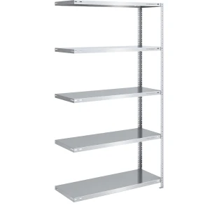 eurokraft pro Schraubregal, Bauart leicht, doppelseitig, HxBxT 2000 x 1000 x 500 mm, verzinkt, Anbauregal
