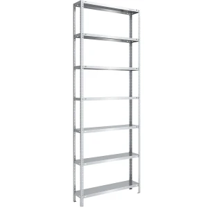 eurokraft pro Schraubregal, Bauart leicht, doppelseitig, HxBxT 3000 x 1000 x 300 mm, verzinkt, Grundregal