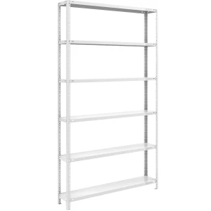 eurokraft pro Schraubregal, Bauart leicht, doppelseitig, HxBxT 2500 x 1300 x 300 mm, grau, Grundregal