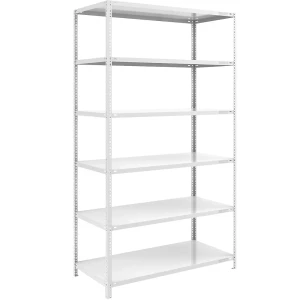 eurokraft pro Schraubregal, Bauart leicht, doppelseitig, HxBxT 2500 x 1300 x 800 mm, grau, Grundregal
