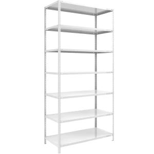 eurokraft pro Schraubregal, Bauart leicht, doppelseitig, HxBxT 3000 x 1300 x 800 mm, grau, Grundregal