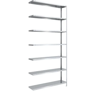 eurokraft pro Schraubregal, Bauart leicht, doppelseitig, HxBxT 3000 x 1300 x 400 mm, verzinkt, Anbauregal