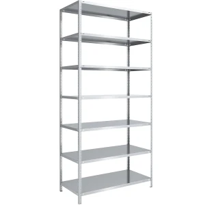 eurokraft pro Schraubregal, Bauart leicht, doppelseitig, HxBxT 3000 x 1300 x 800 mm, verzinkt, Grundregal