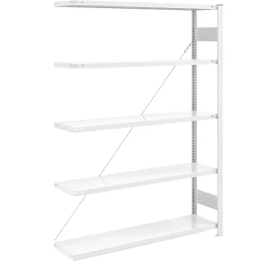 eurokraft pro AntiBak®-Steckregal, antibakteriell, Regalhöhe 2000 mm, Anbauregal, Fachbodenbreite 1300 mm, Fachbodentiefe 400 mm