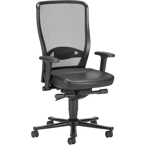 bimos Arbeitsdrehstuhl, mit Netzrücken, Sitz Kunstleder schwarz