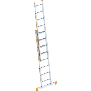 Layher Alu-Schiebeleiter, 2-teilig, ausziehbar, 2 x 8 Sprossen inkl. Traverse