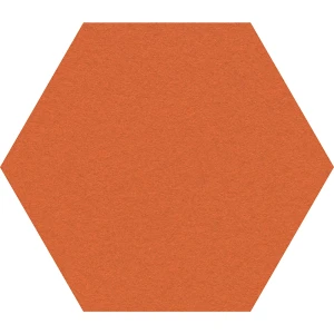 Chameleon Design-Pinnwand sechseckig, Kork, BxH 600 x 600 mm, orange