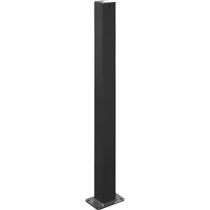 Schake Absperrpfosten, 70 x 70 mm, ortsfest, zum Aufdübeln, ohne Öse, eisenglimmer