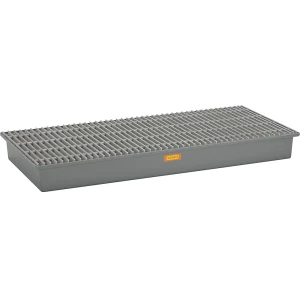CEMO GFK-Boden-Auffangwanne, 3 x 200-l-Fass, ohne Zulassung, mit GFK-Gitterrost
