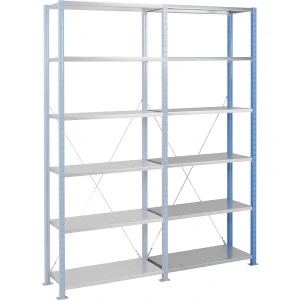 Manorga Schnellbau-Schwerlast-Steckregal, Fachboden-BxT 1250 x 600 mm, Fachlast 280 kg, Anbauregal, Höhe 2500 mm, 6 Fachböden