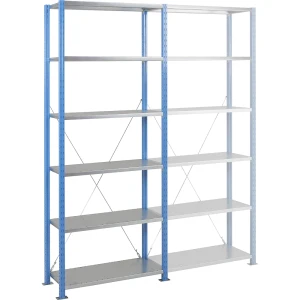 Manorga Schnellbau-Schwerlast-Steckregal, Fachboden-BxT 1250 x 800 mm, Fachlast 240 kg, Grundregal, Höhe 2500 mm, 6 Fachböden