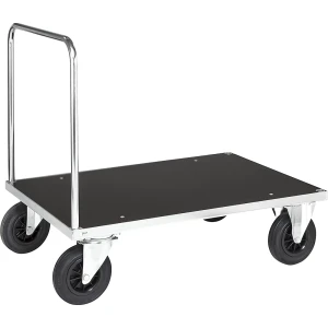 Kongamek Verzinkter Plattformwagen, 1 Schiebebügel, LxB 1000 x 700 mm, 2 Lenk- und 2 Bockrollen, ab 2 Stk