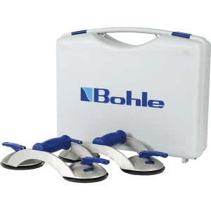 Bohle Ventosa elevadora VERIBOR® BLUE LINE, embalagem de 2 unid. , corpo em alumínio com 2 cabeças e pega transversal, capacidade de carga 70 kg, Ø do