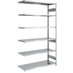 eurokraft pro Steckregal, Bauart mittelschwer, doppelseitig, HxBxT 2500 x 1300 x 600 mm, verzinkt, Anbauregal