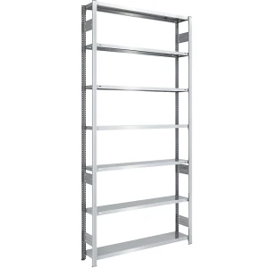 eurokraft pro Steckregal, Bauart leicht, doppelseitig, HxBxT 3000 x 1300 x 300 mm, verzinkt, Grundregal