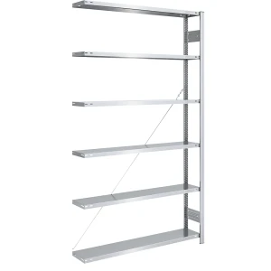 eurokraft pro Steckregal, Bauart leicht, einseitig, HxBxT 2500 x 1300 x 300 mm, verzinkt, Anbauregal