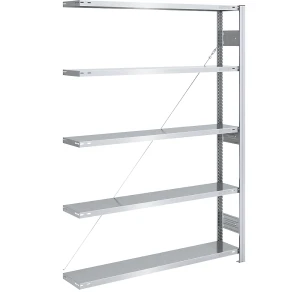 eurokraft pro Schwerlast-Steckregal, einseitig, HxBxT 2000 x 1300 x 300 mm, verzinkt, Anbauregal
