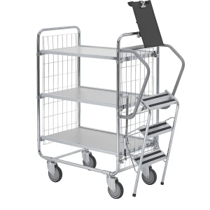 HelgeNyberg Leiterwagen SERIE 100, 3 Etagen, LxBxH 890 x 460 x 1120 mm, ab 5 Stk