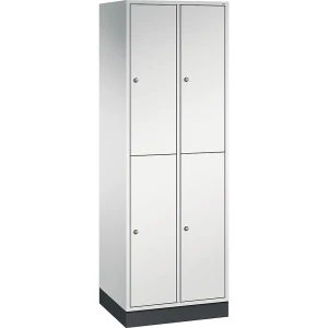 C+P Doppelstock-Spind Intro, 2 Abteile, lichtgrau, BxT 620 x 500 mm