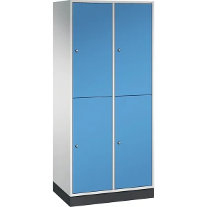 C+P Doppelstock-Spind Intro, 2 Abteile, lichtgrau / lichtblau, BxT 820 x 500 mm