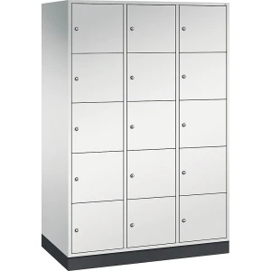 C+P 5er-Schließfachschrank Intro, 3 Abteile, lichtgrau, BxT 1220 x 600 mm