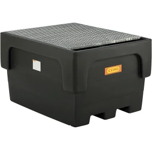 CEMO PE-Auffangwanne für Tankcontainer IBC/KTC, für 1 x IBC/KTC, mit Stahlgitterrost