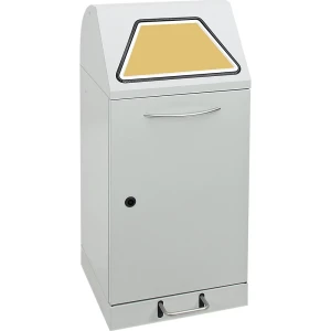 Wertstoffsammler mit Pedal, mit Abfallsackhalterung, Volumen 60 l, lichtgrau kaiserkraft
