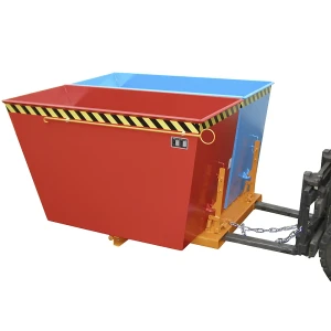 eurokraft pro Recipiente basculante , com 2 tinas de 0,9 m³ cada, azul / vermelho, Recipiente basculante, com 2 tinas de 0,9 m³ cada, azul / vermelho.