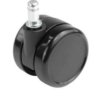 Proroll Stuhlrolle, Rad-Ø 65 mm, VE 5 Stk, Steckbolzen mit Klemmring, schwarz, hartes Rad, Hals-Ø 23 mm