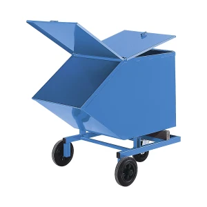 eurokraft pro Tampa articulada dupla , azul claro RAL 5012, para recipientes com 600 litros de capacidade, Tampa articulada dupla, azul claro RAL