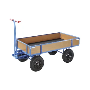 eurokraft pro Carro de mão com plataforma , capacidade de carga 1000 kg, com 4 painéis, superfície de carga 1210 x 760 mm, pneumáticos, Carro de mão