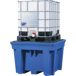 PE-Auffangwanne für Tankcontainer IBC/KTC, Auffangvolumen 1000 l, für 1 Container, mit PE-Stellfläche kaiserkraft