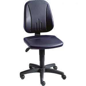 bimos Arbeitsdrehstuhl, mit Gasfeder-Höhenverstellung, Kunstlederbezug, schwarz, mit Rollen