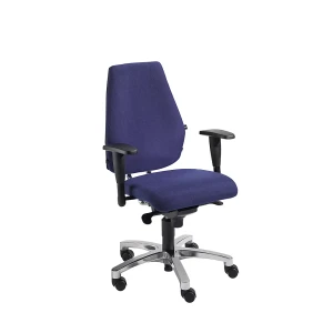 Topstar Cadeira giratória para operadores, mecanismo síncrono de pontos , assento plano com dobra de apoio aos joelhos e Body Balance Tec®, azul,