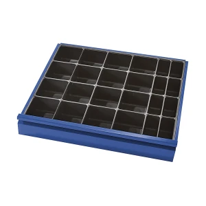 RAU Divisória para gavetas , 1 caixa para peças pequenas com 24 compartimentos, para altura das gavetas 120 + 150 mm, Divisória para gavetas, 1 caixa