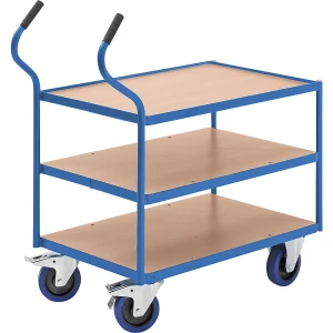 eurokraft pro Industrie-Tischwagen, Vollelastik-Reifen, spurlos, Etagenhöhen 235 / 500 / 765 mm