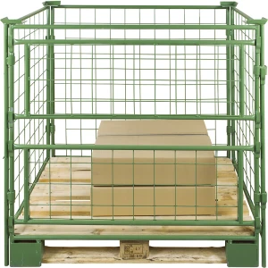 ratioform Gitter-Aufsatzrahmen, zum Ansetzen, Längswand 2-teilig herausnehmbar, für Paletten 1200 x 800, H 1000 mm