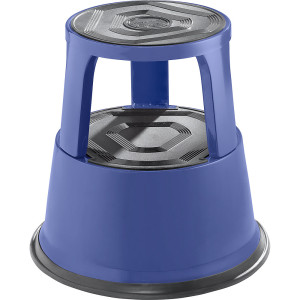 eurokraft pro Rollhocker aus stabilem Stahlblech, Tragfähigkeit 150 kg, Höhe belastet 420 mm, blau, ab 3 Stk