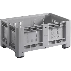 kaiserkraft Recipiente grande, capacidade 330 l, lados perfurados, 4 pés para acesso inferior, Recipiente grande, capacidade 330 l, lados perfurados,