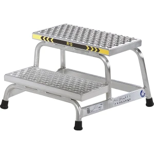 eurokraft pro Montagetritt, rutschhemmend R13, Trittfläche 550 x 300 mm, 2 Stufen, BxT 700 x 650 mm
