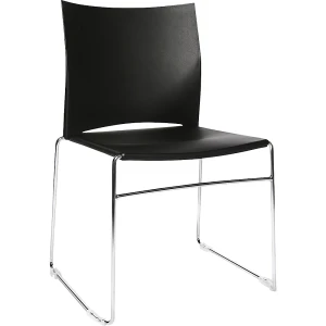 Topstar Kufen-Stapelstuhl, Gestell verchromt, VE 4 Stk, schwarz