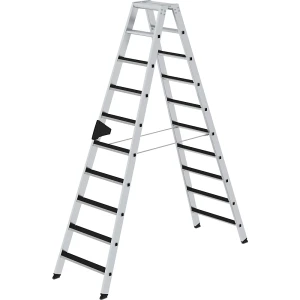 MUNK Stufen-Stehleiter CLIP-STEP, beidseitig begehbar, geriffelt, 2 x 10 Stufen