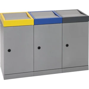 Wertstoffsammelsystem mit Flügeltür, Volumen 70 l, graualu, 3-fach-Sammler kaiserkraft
