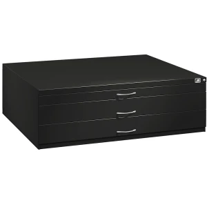 C+P Zeichnungsschrank, DIN A0, 3 Schubladen, Höhe 420 mm, schwarzgrau