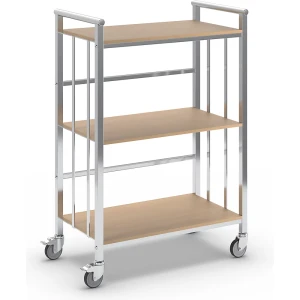 eurokraft pro Bürowagen, Tragfähigkeit 100 kg, 3 Etagen, LxBxH 770 x 405 x 1020 mm