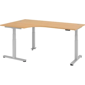 Eckschreibtisch, elektrisch höhenverstellbar, links, BxT 2000 x 1200 mm, Buche kaiserkraft
